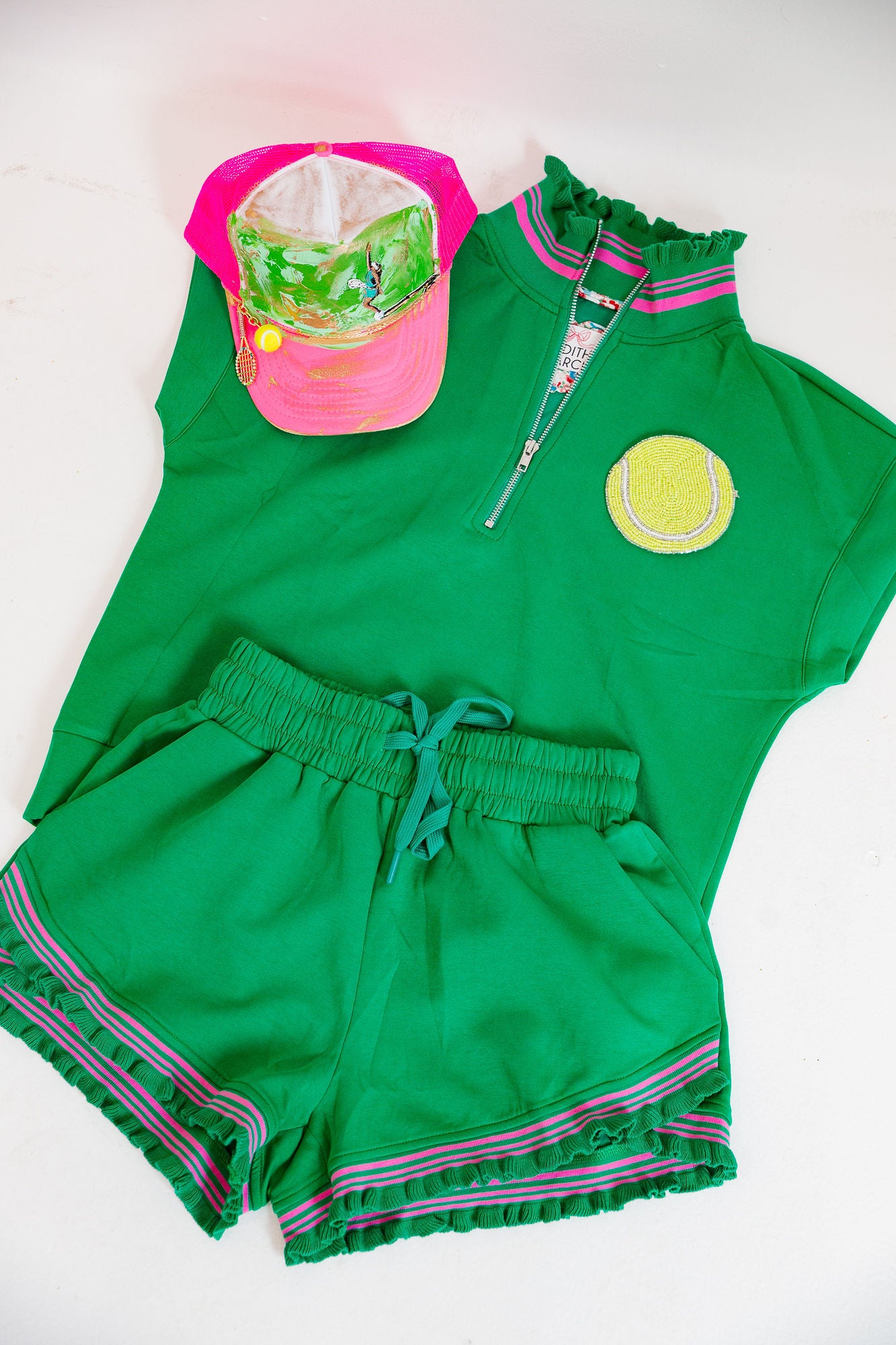 TENNIS RUFFLE GREEN ATHLETIC SET SET Judith March