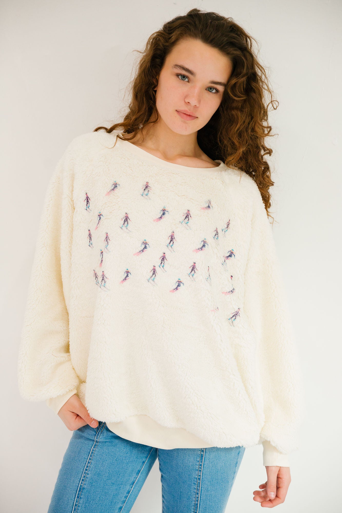 *SKI CREAM SHERPA PULLOVER - XLARGE PULLOVER Judith March