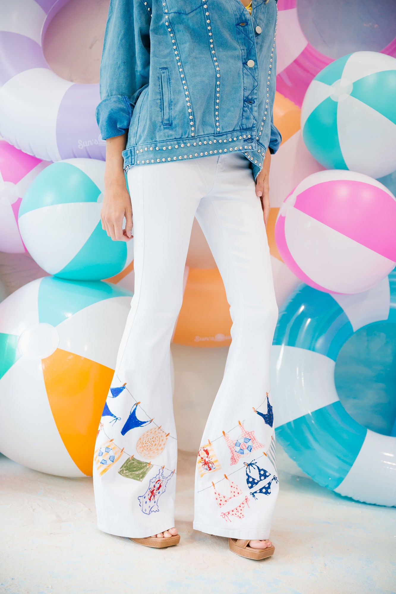 BIKINI LINE WHITE FLARES FLARES Judith March
