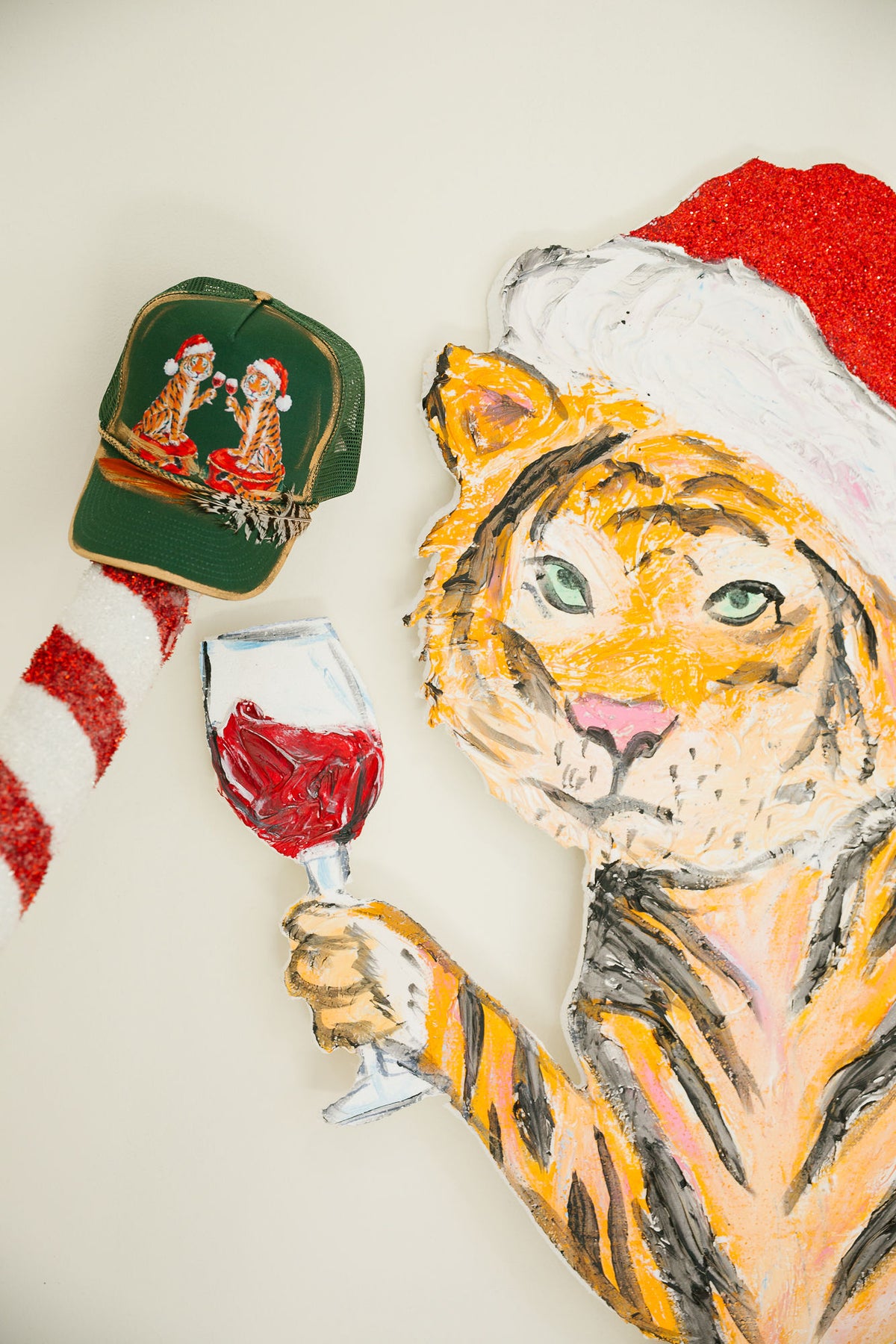 THE TIGER TOASTS GREEN STRUCTURED HAT TRUCKER HAT Judith March