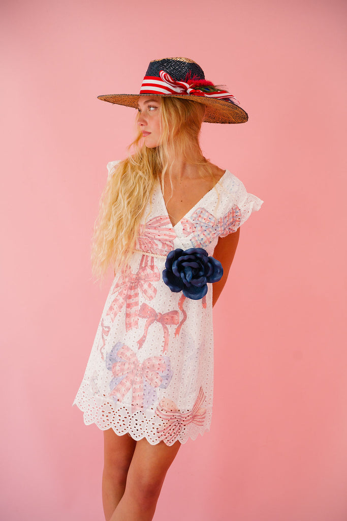 AMERICAN BOW PRINT LACE DRESS DRESS Judith March