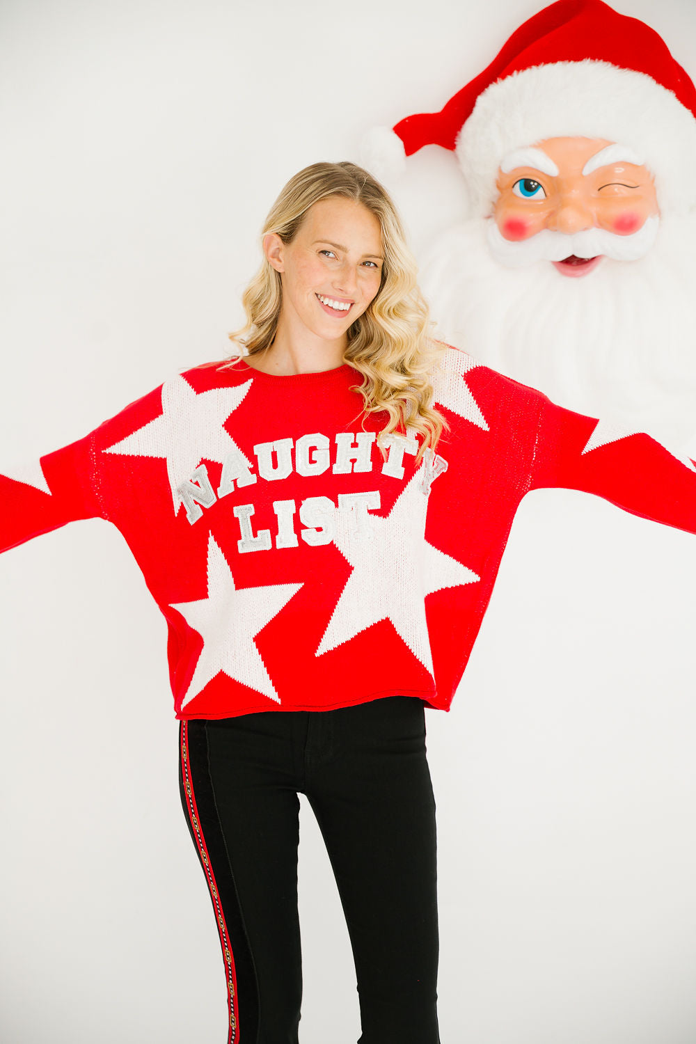 NAUGHTY LIST SILVER SPARKLE SWEATER SWEATER Judith March