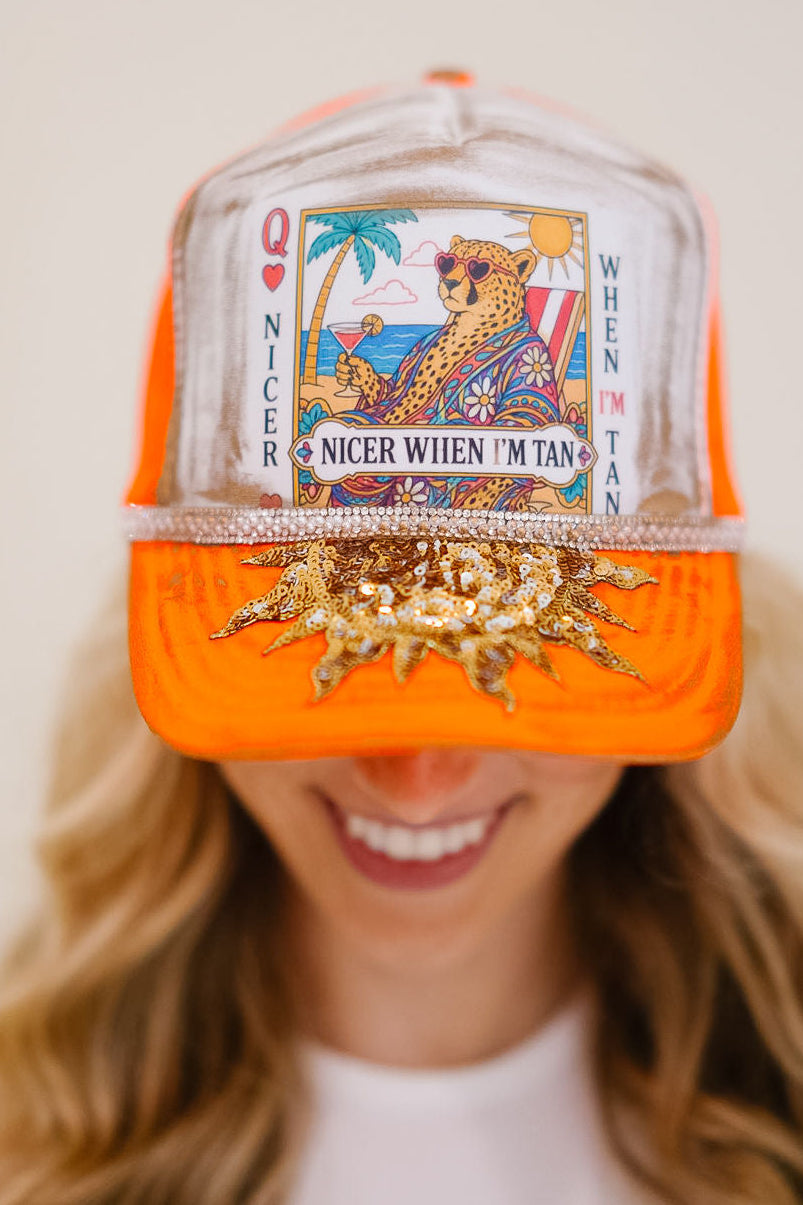 NICER WHEN I'M TAN ORANGE TRUCKER HAT HAT Judith March