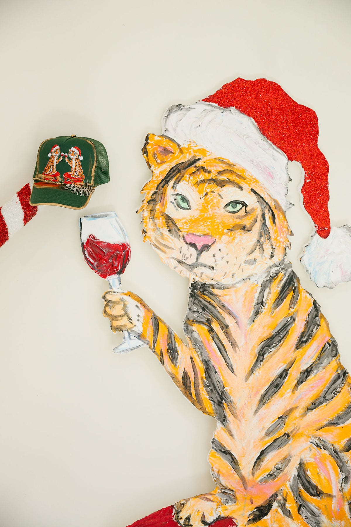 THE TIGER TOASTS GREEN STRUCTURED HAT TRUCKER HAT Judith March