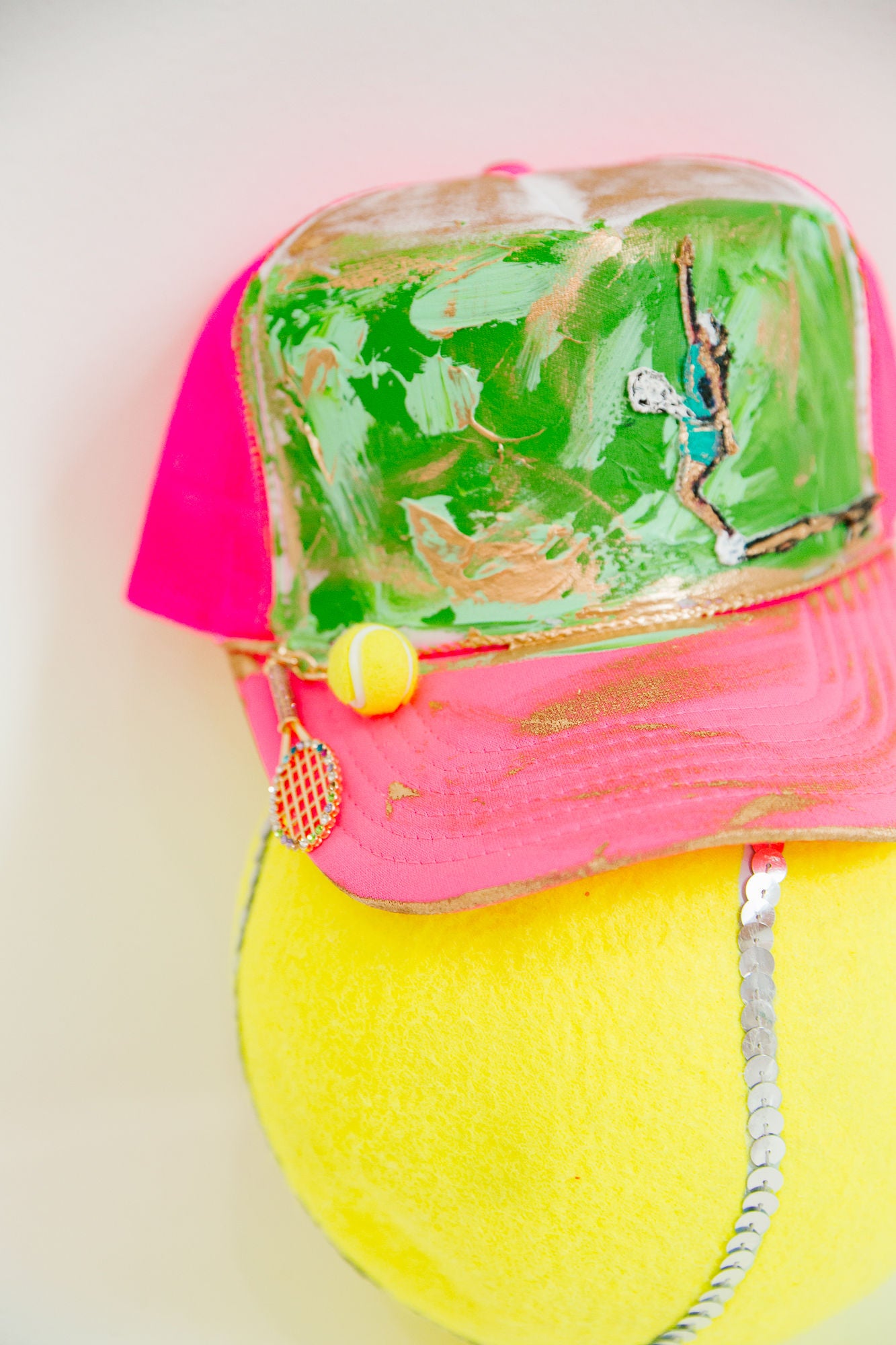 ABSTRACT TENNIS TRUCKER HAT TRUCKER HAT Judith March