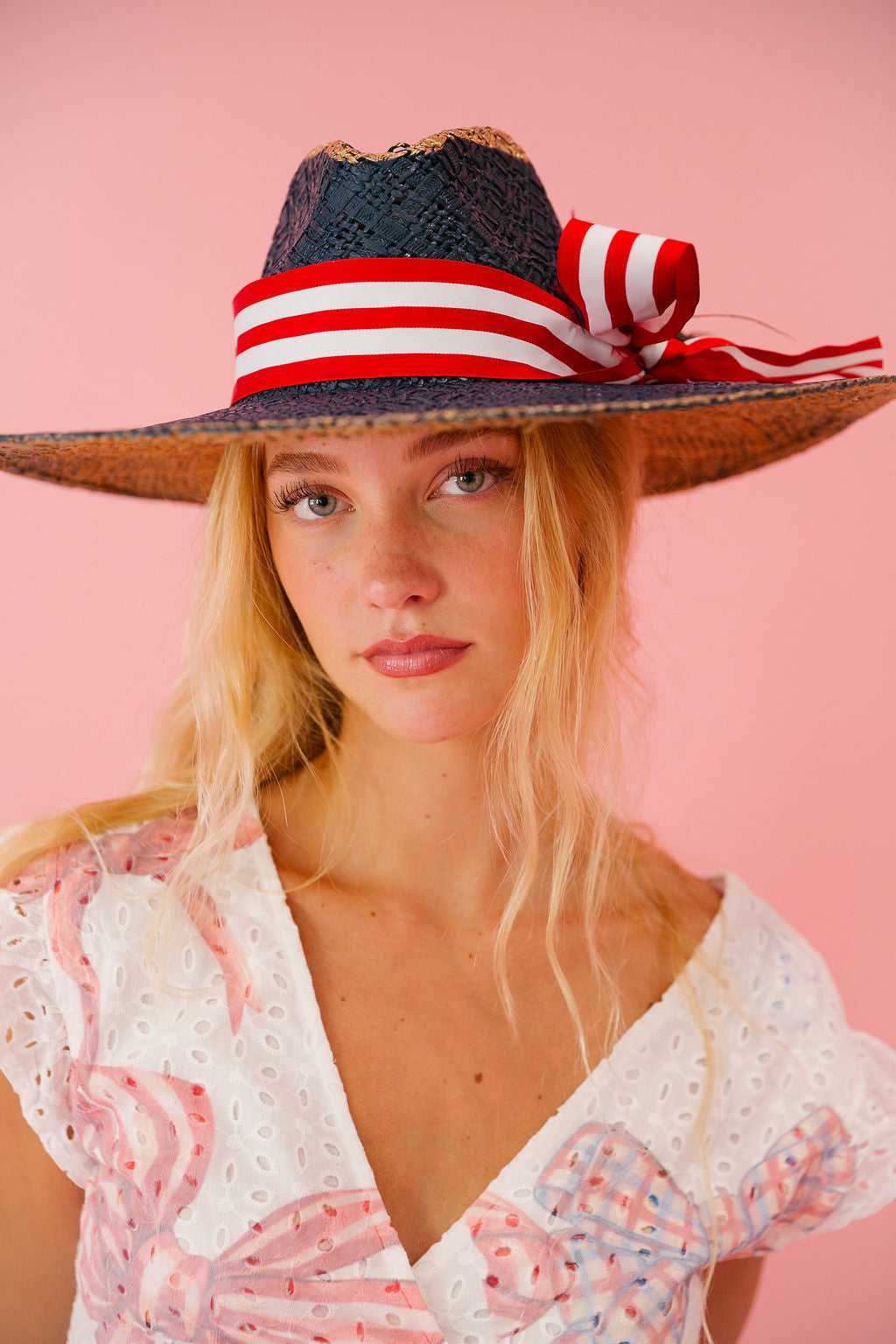 AMERICAN STRIPED BOW SUN HAT Sun hat Judith March   