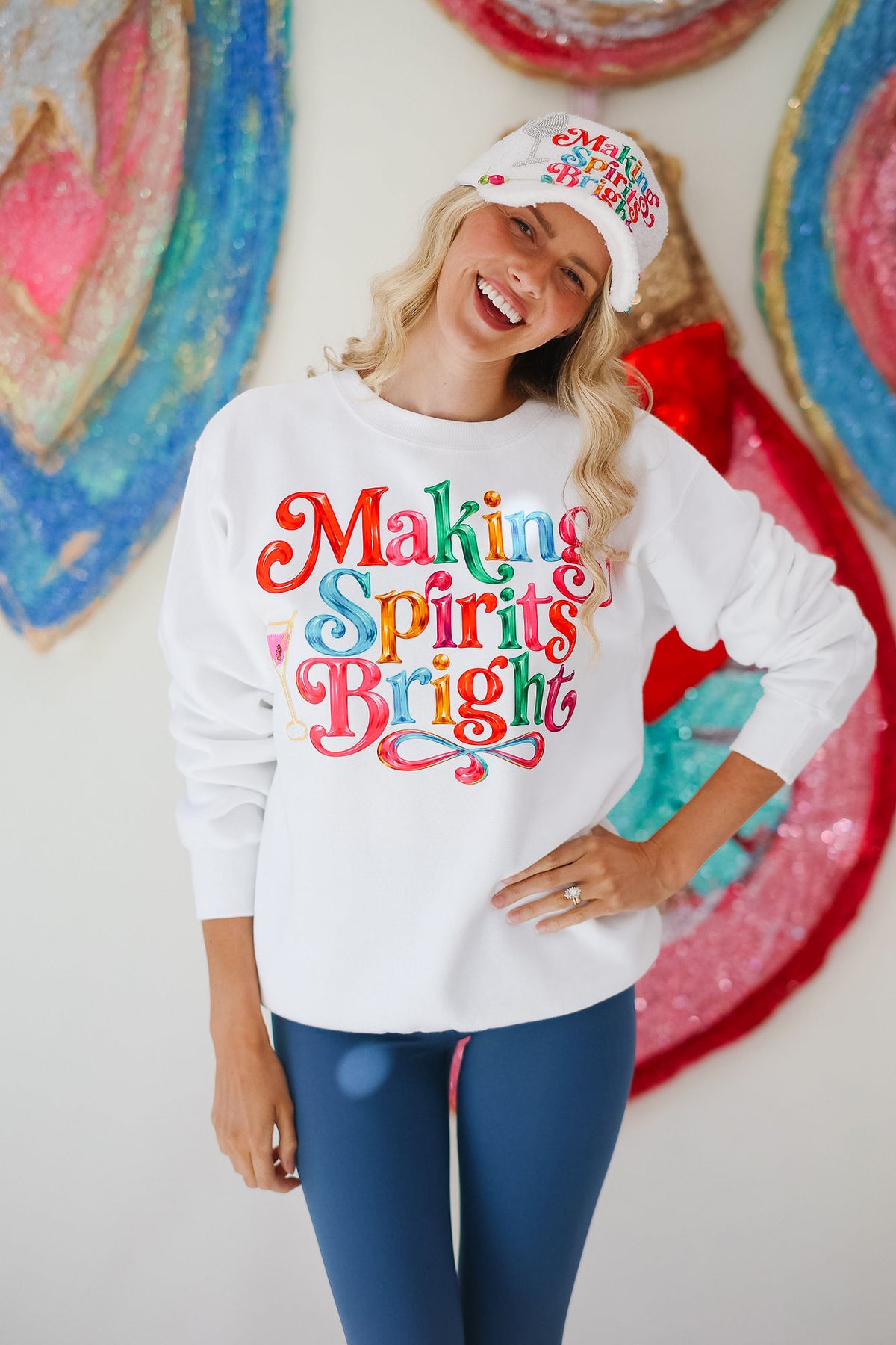 MAKING SPIRITS BRIGHT WHITE PULLOVER PULLOVER Judith March