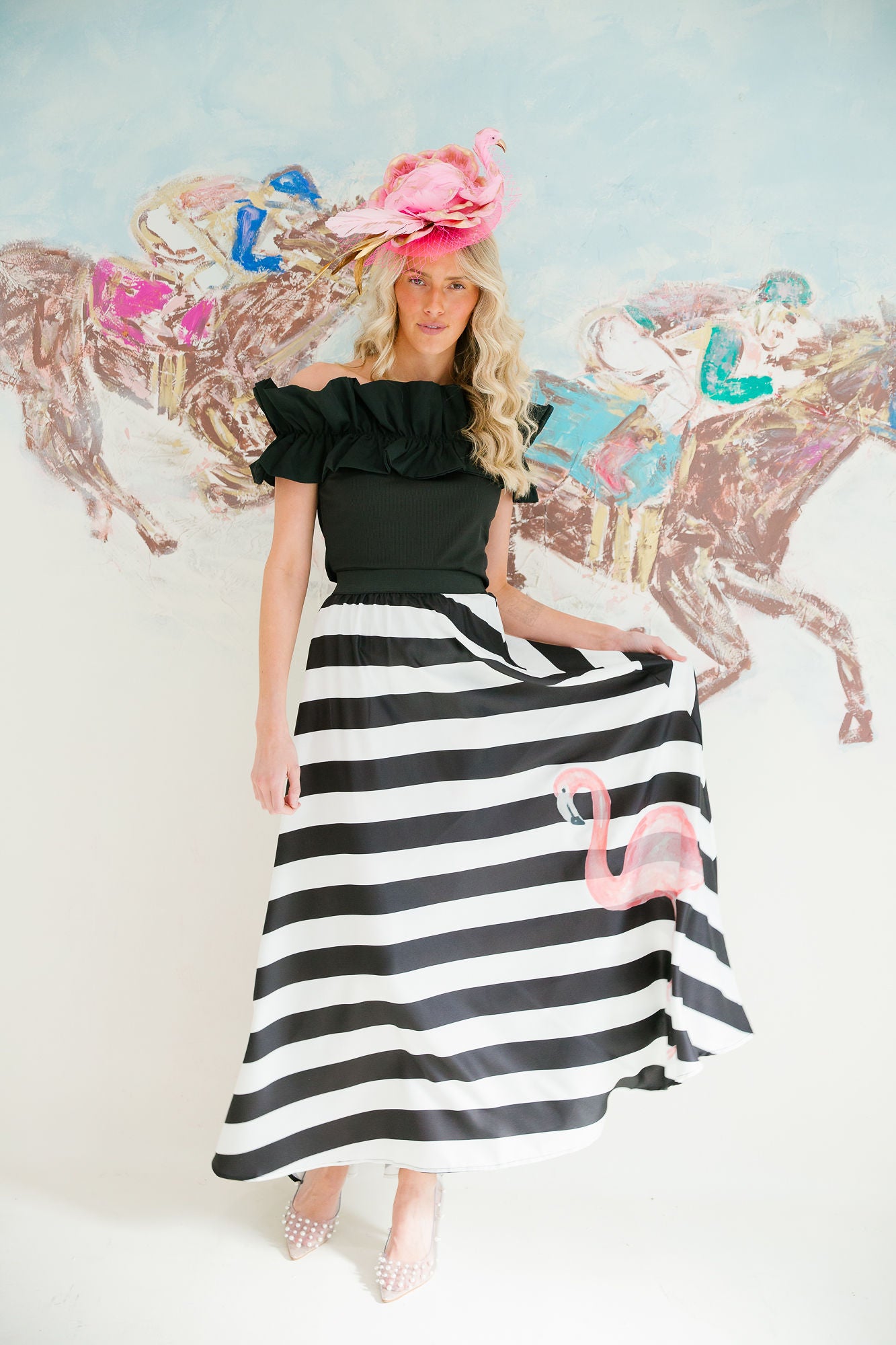 FLAMINGO FLAIR STRIPED MAXI SKIRT SKIRT Judith March
