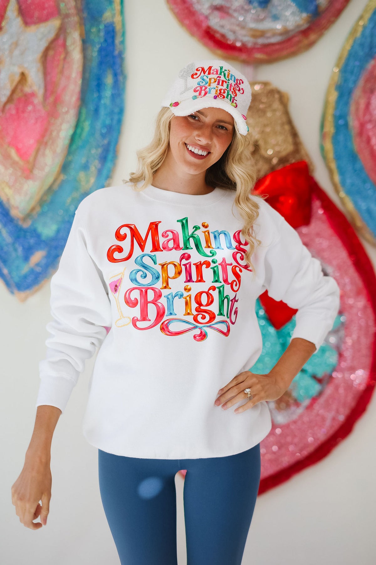 MAKING SPIRITS BRIGHT WHITE PULLOVER PULLOVER Judith March