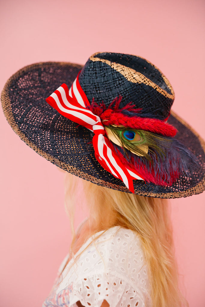 AMERICAN STRIPED BOW SUN HAT Sun hat Judith March   