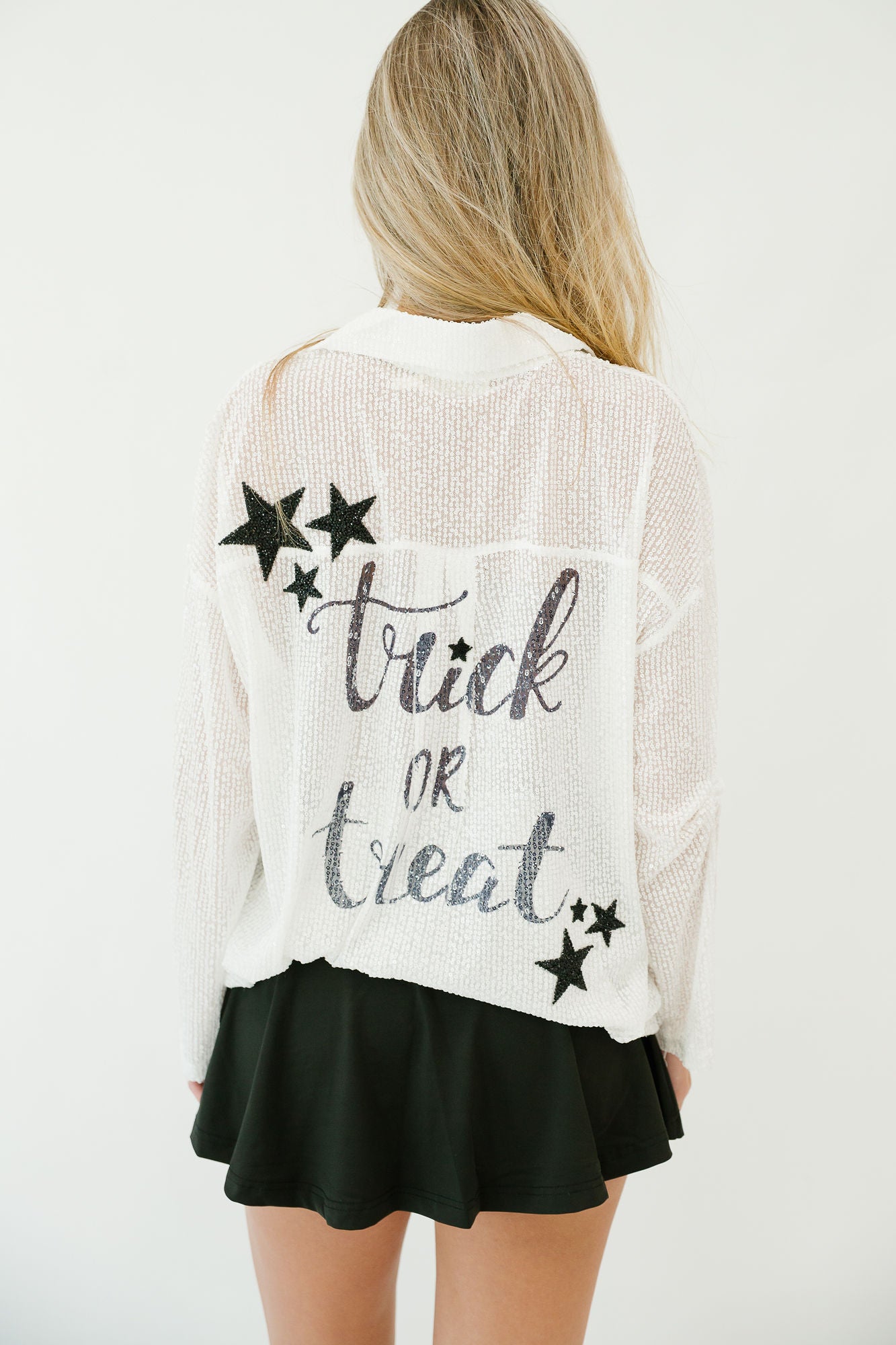 TRICK OR TREAT SEQUIN BUTTON DOWN Button Down Judith March