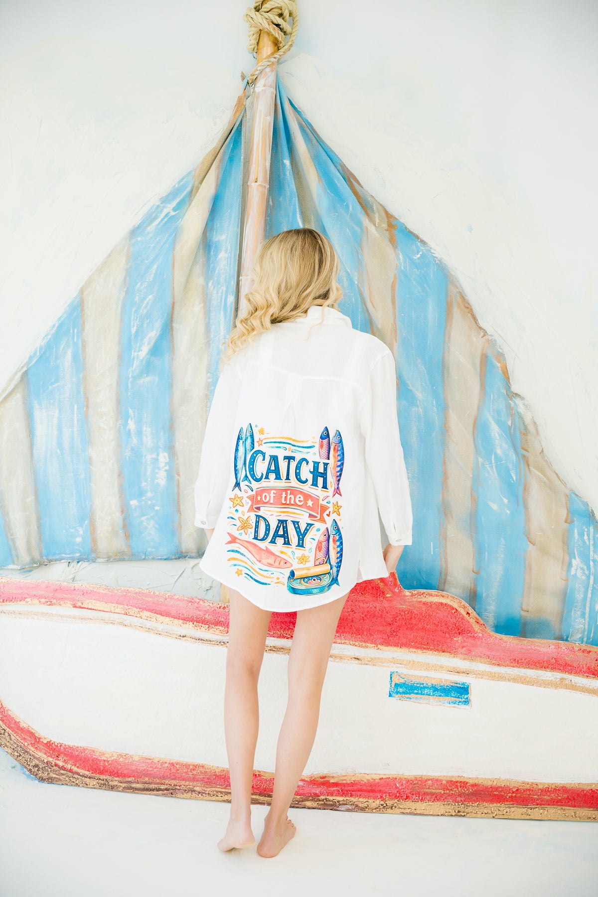 CATCH OF THE DAY WHITE BUTTON DOWN Button Down Judith March