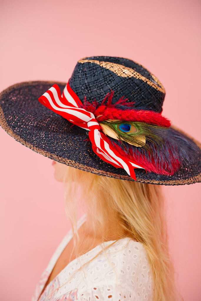 AMERICAN STRIPED BOW SUN HAT Sun hat Judith March   