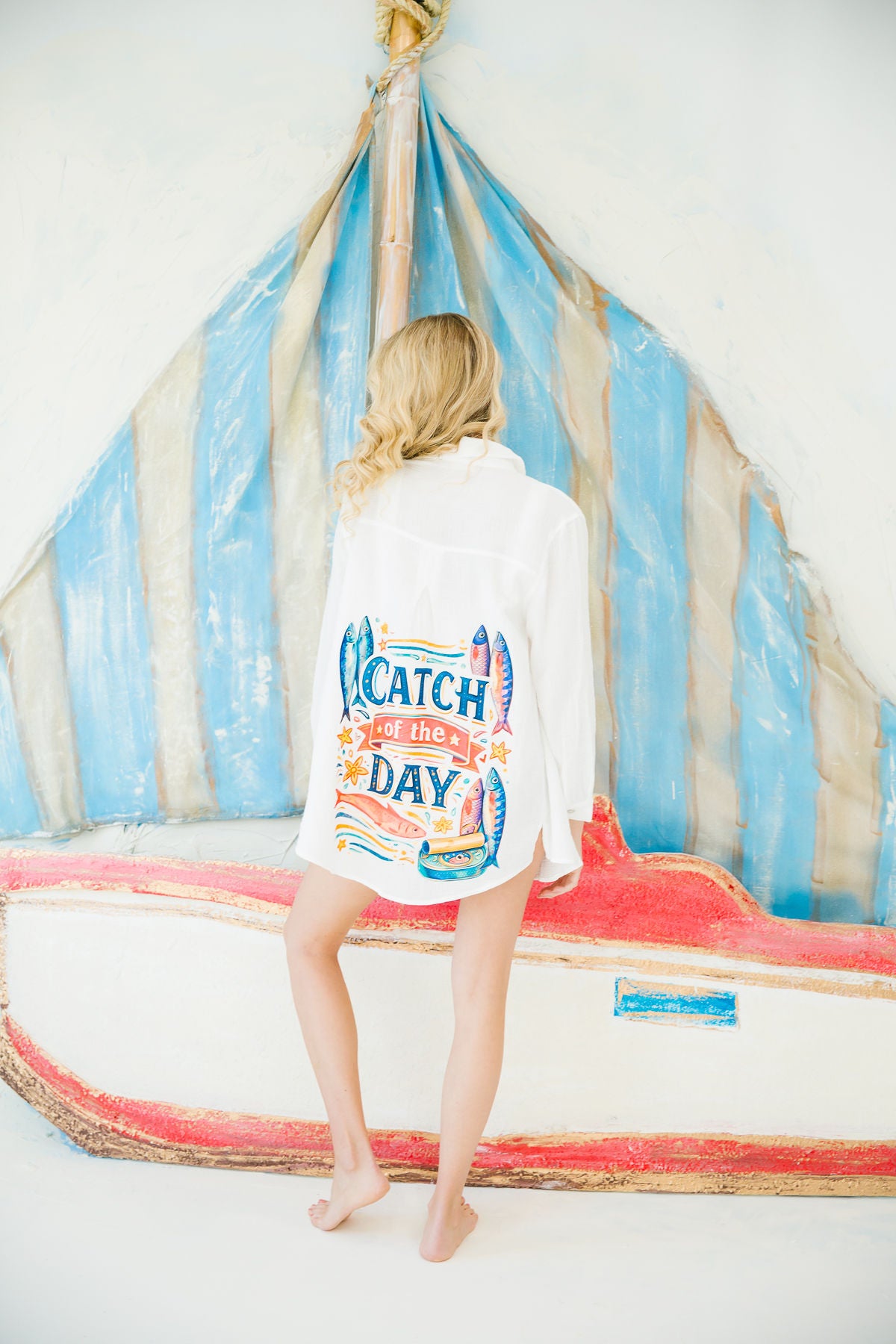 CATCH OF THE DAY WHITE BUTTON DOWN Button Down Judith March