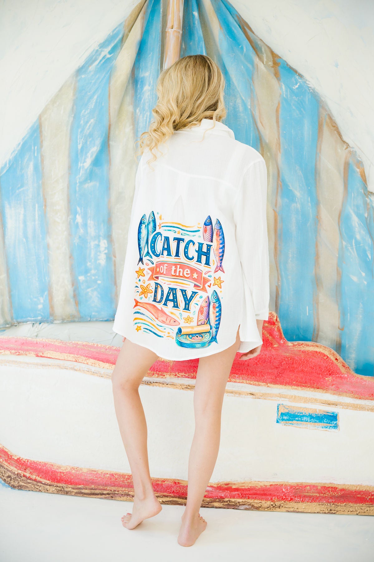 CATCH OF THE DAY WHITE BUTTON DOWN Button Down Judith March