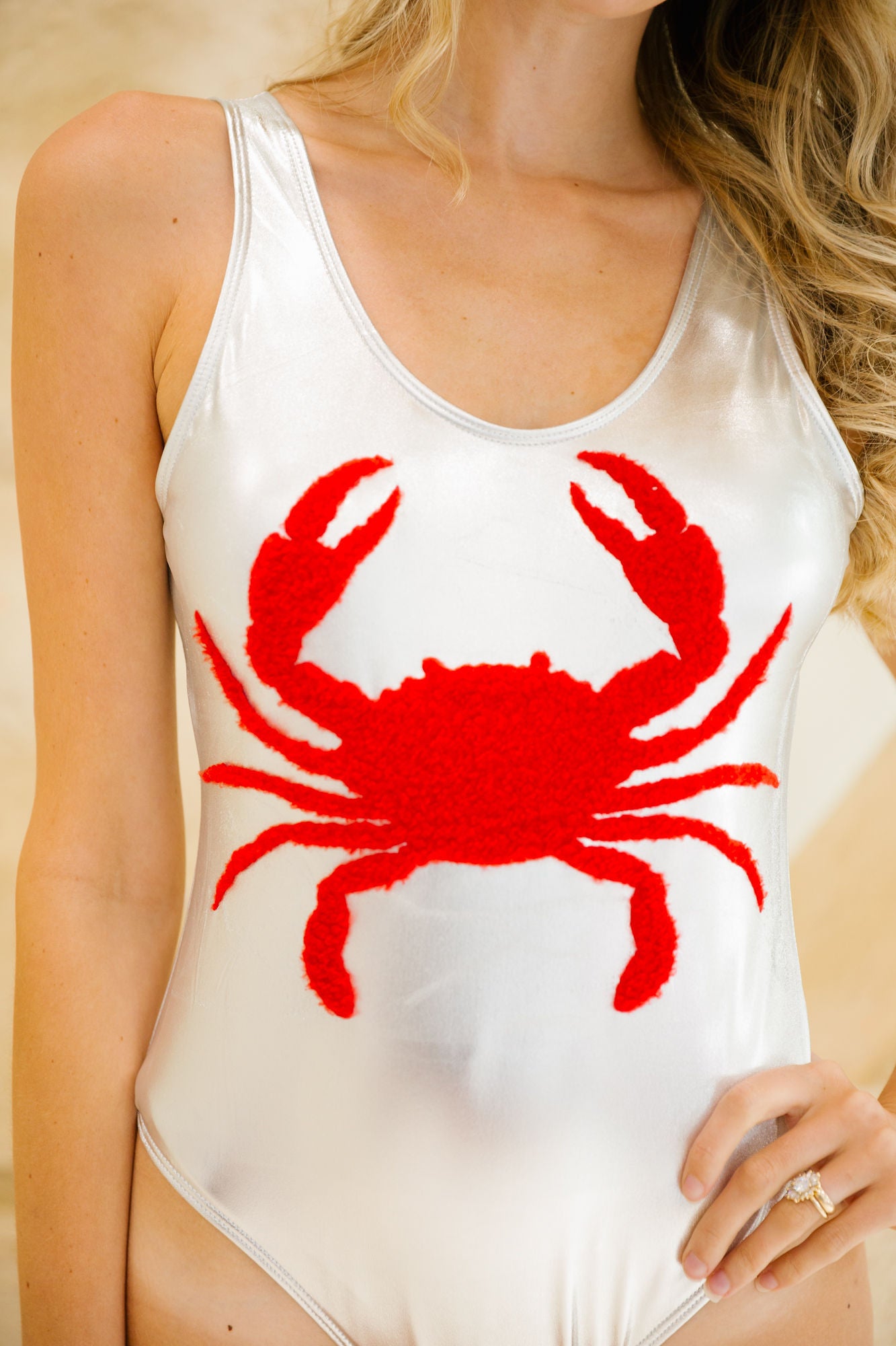 DON'T BE CRABBY SILVER ONE PIECE SWIM Judith March