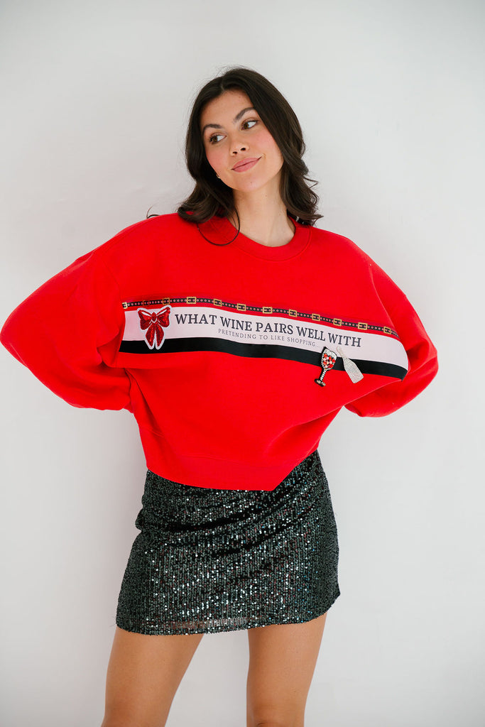 WHICH WINE PAIRS WELL SHOPPING PULLOVER Judith March