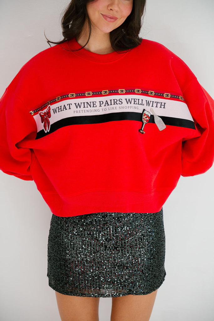 WHICH WINE PAIRS WELL SHOPPING PULLOVER Judith March
