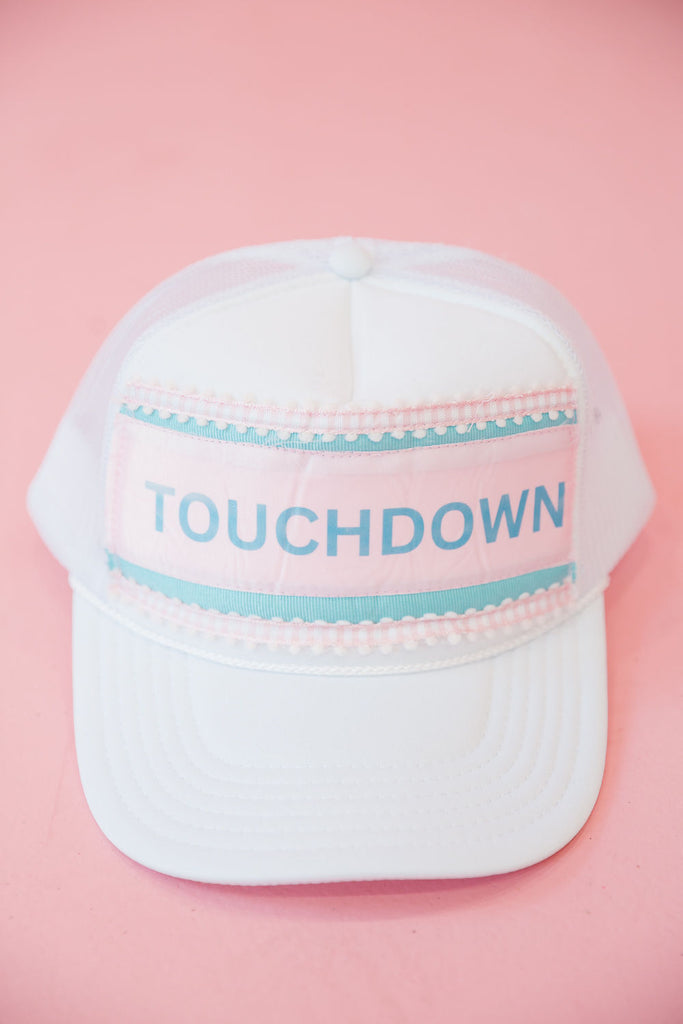 TOUCHDOWN TIME WHITE TRUCKER HAT TRUCKER HAT Judith March   