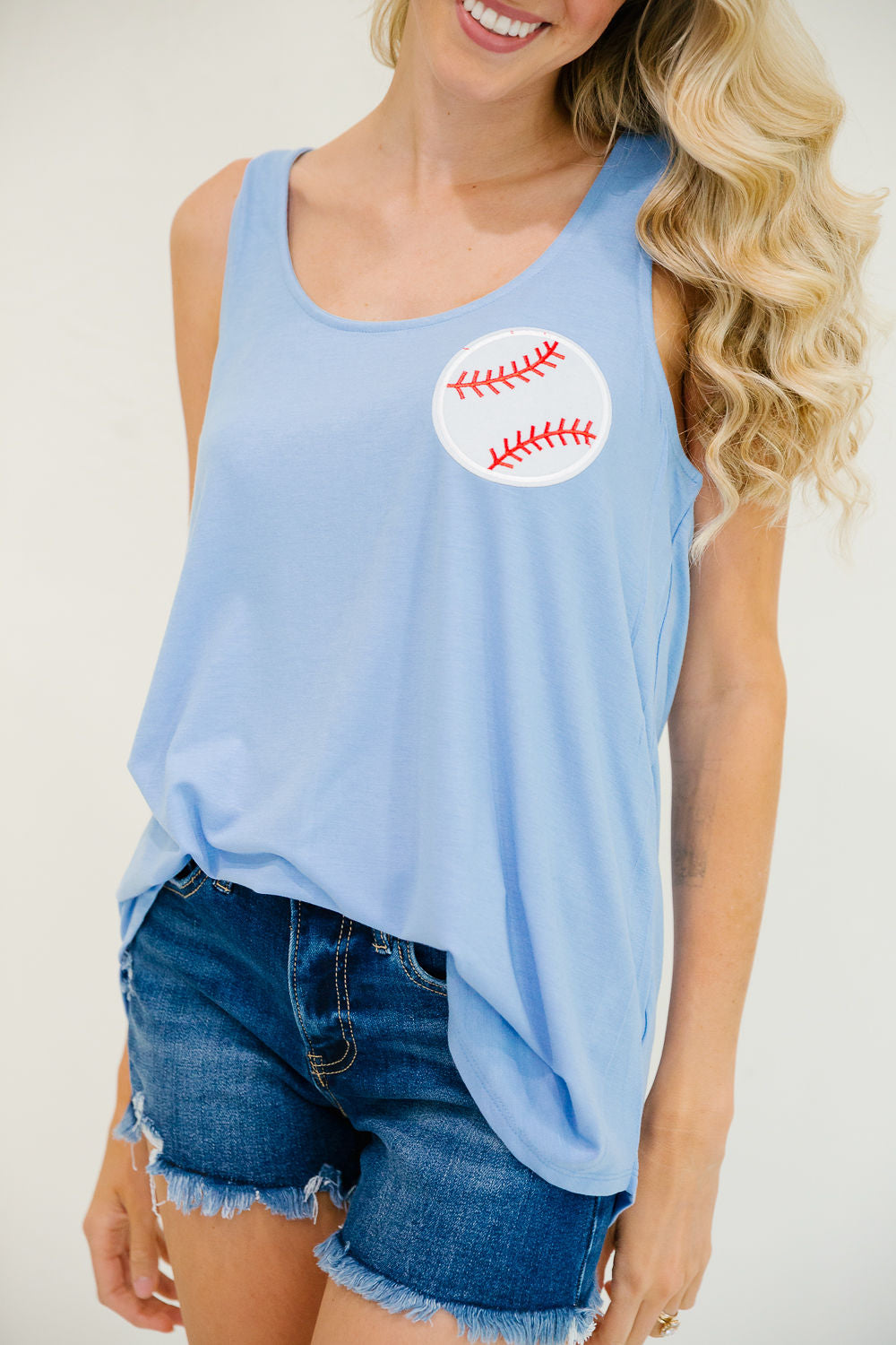 **BASEBALL BLUE TANK PULLOVER Judith March