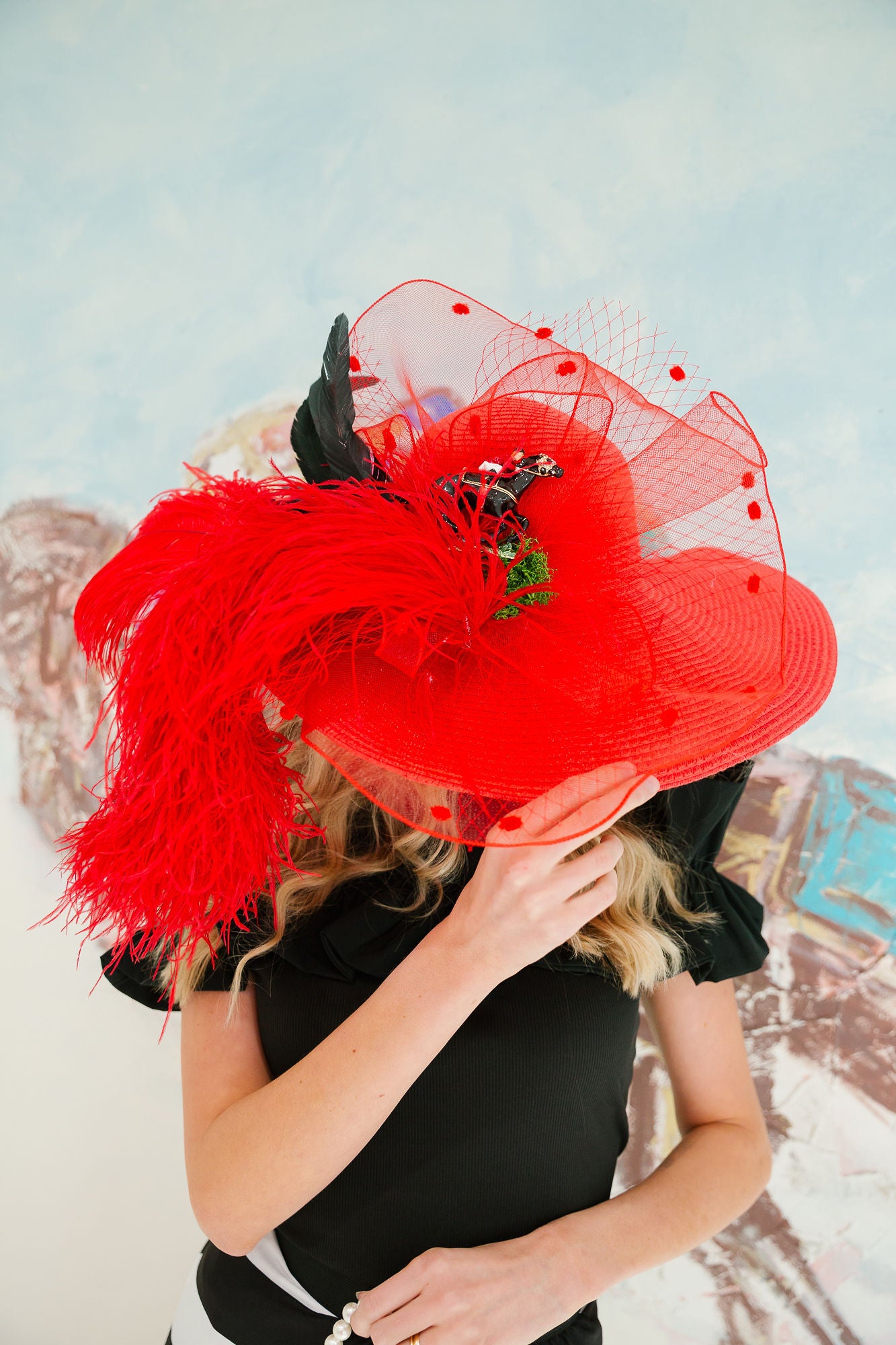 SCARLET STAKES SUN HAT (ONE OF A KIND) RANCHER HAT Judith March
