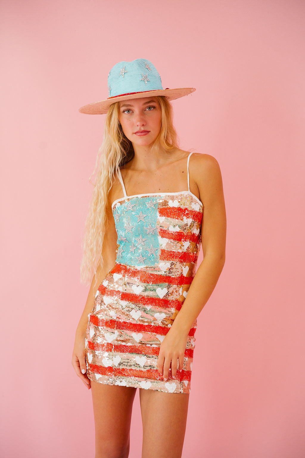 AMERICAN WOMAN SEQUIN HEART DRESS DRESS Judith March