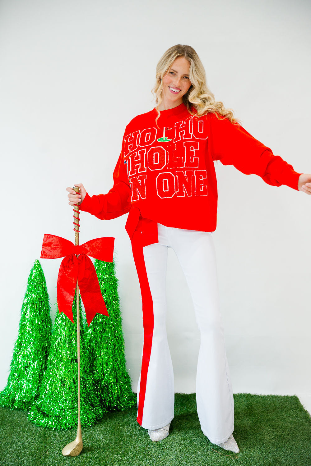 HO HO HOLE IN ONE RED PULLOVER PULLOVER Judith March