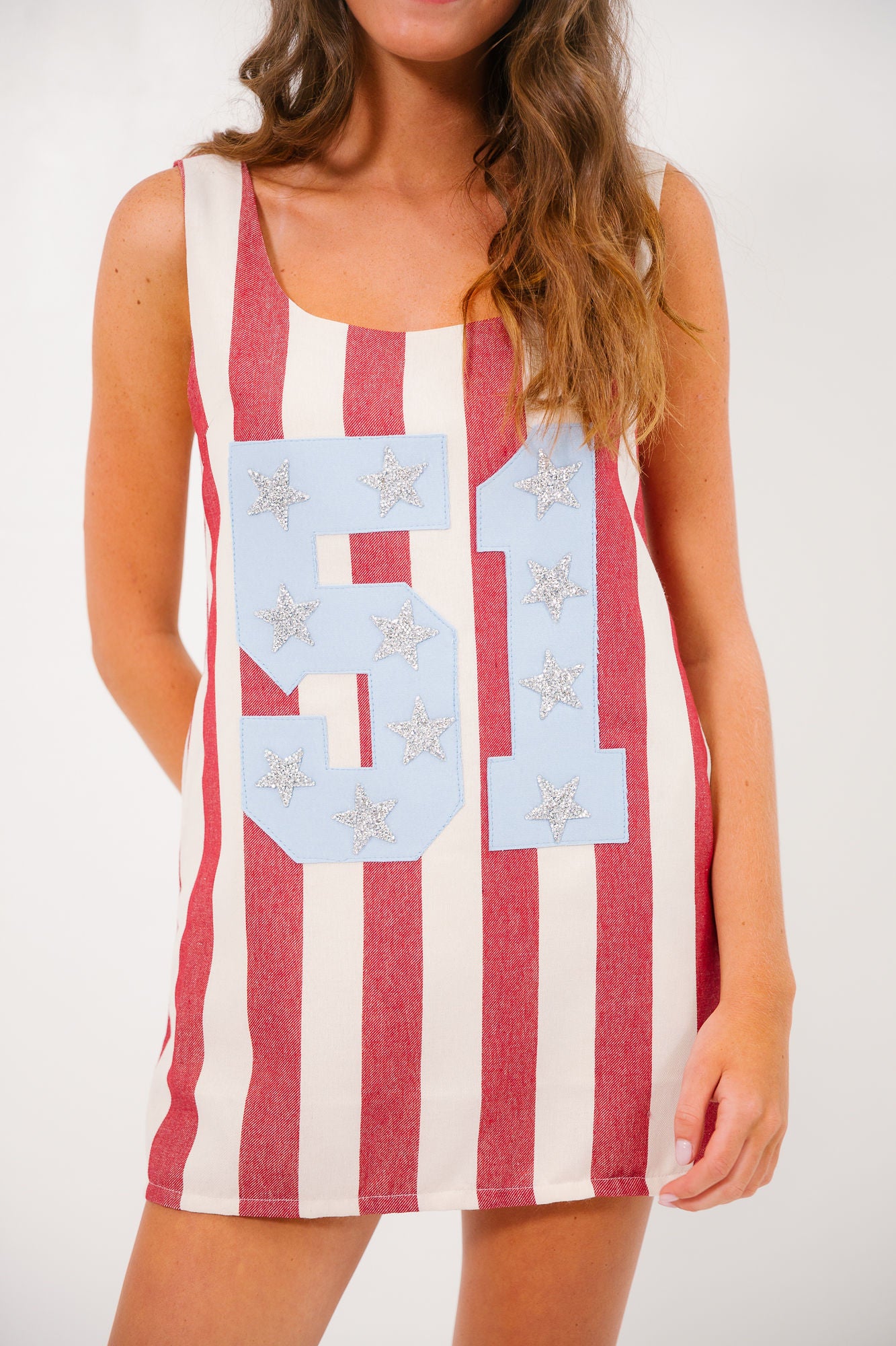 CUSTOM NUMBER RED STRIPED DRESS DRESS Judith March