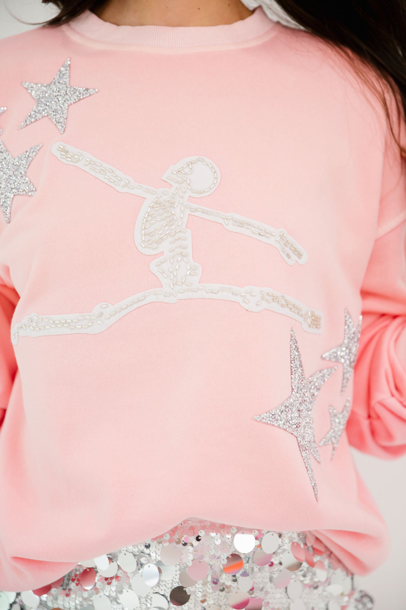 DANCING SKELETON PINK PULLOVER PULLOVER Judith March