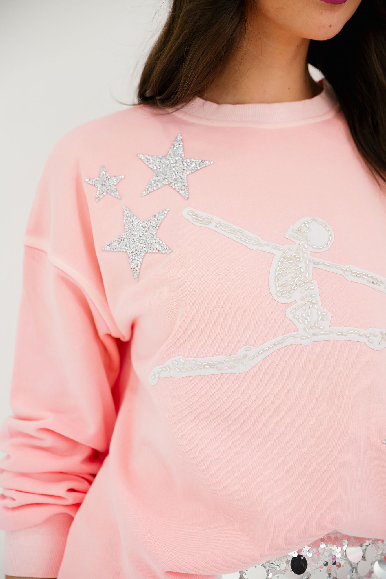 DANCING SKELETON PINK PULLOVER PULLOVER Judith March