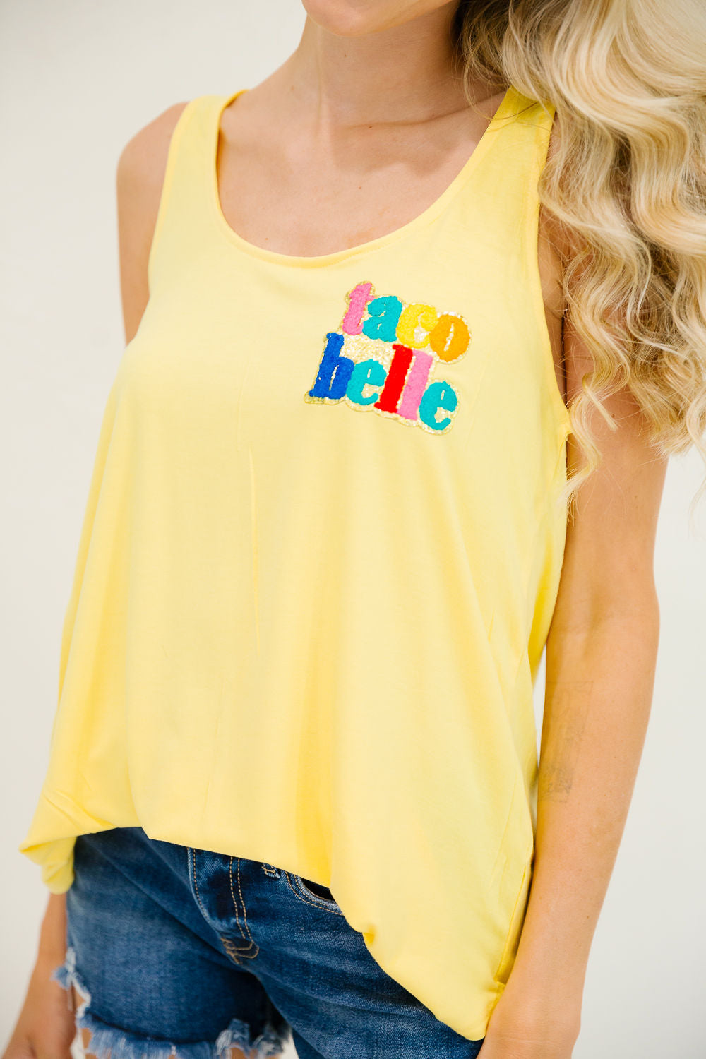 **TACO BELLE YELLOW TANK PULLOVER Judith March