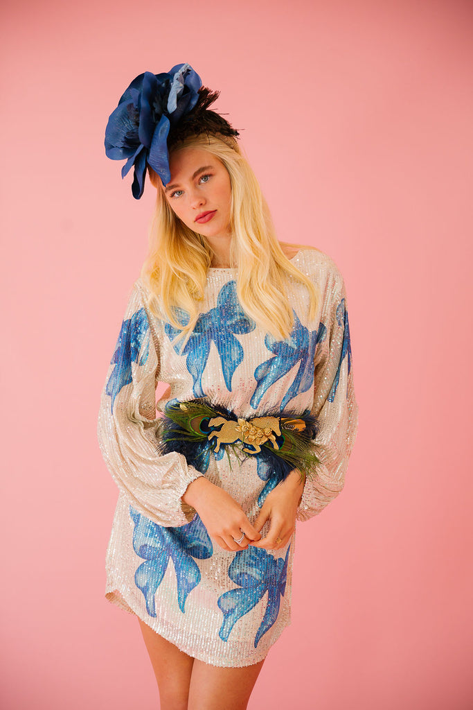 BLUE BOWS SEQUIN DRESS DRESS Judith March   