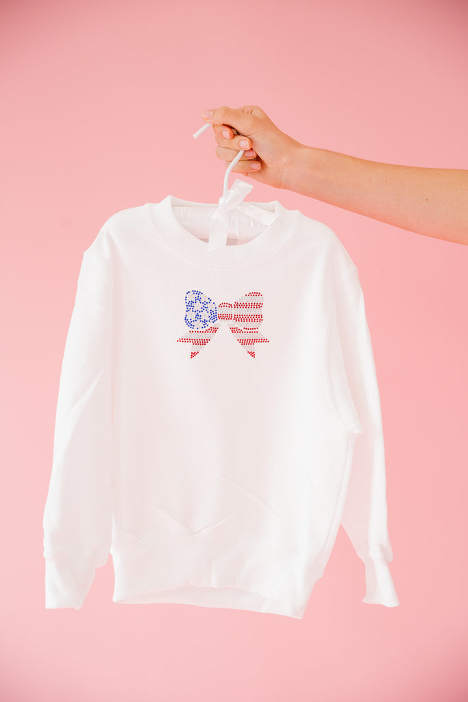 MINI KIDS AMERICAN BOW PATCH WHITE PULLOVER