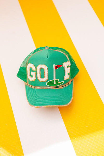 GOLF 18TH HOLE GREEN TRUCKER HAT – Judith March