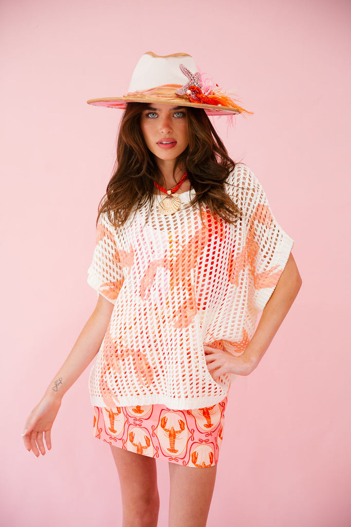 LOBSTER WHITE CROCHET TOP TOP Judith March