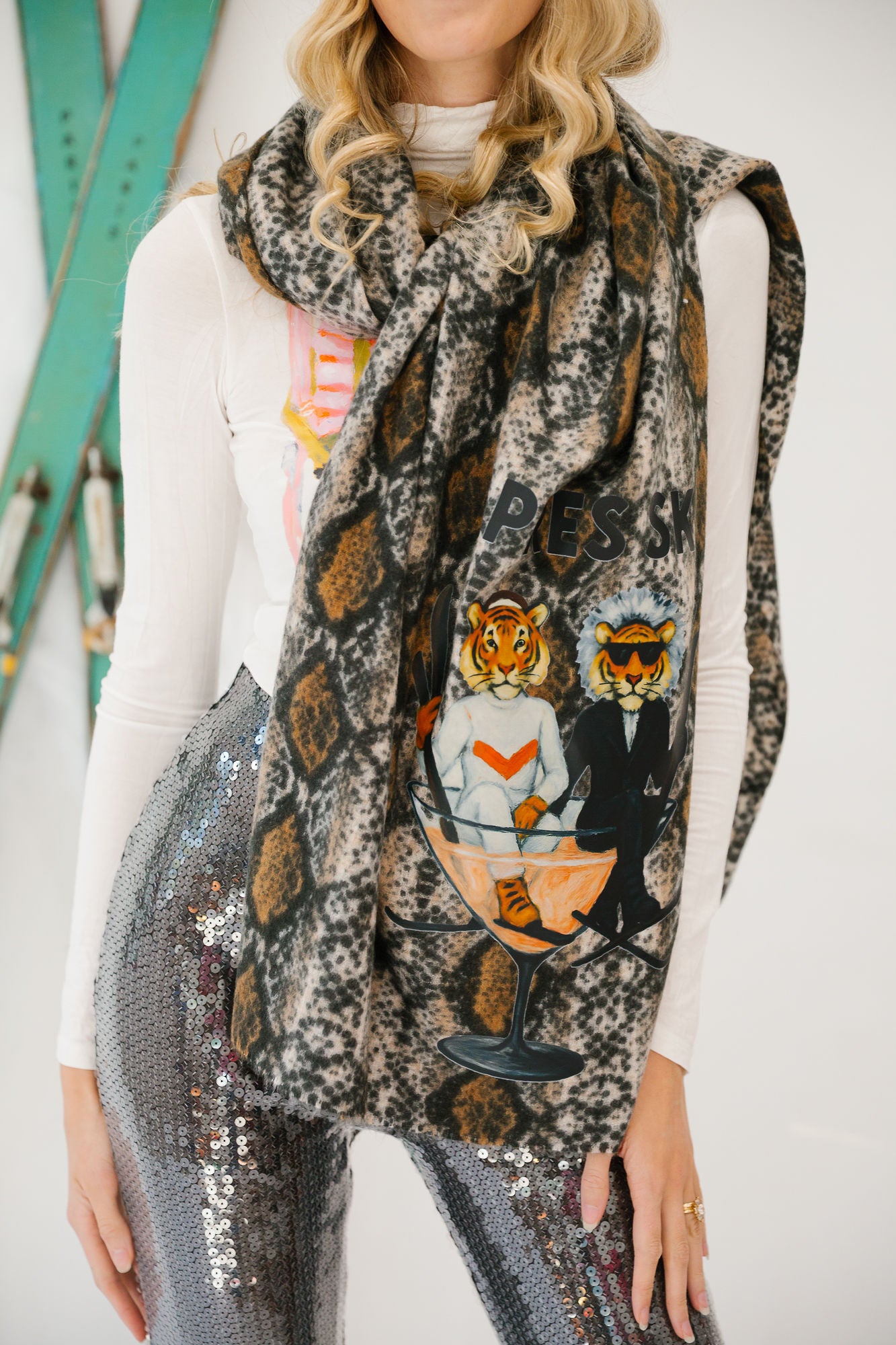 APRÈS SKI TIGER SNAKESKIN SCARF SCARF Judith March