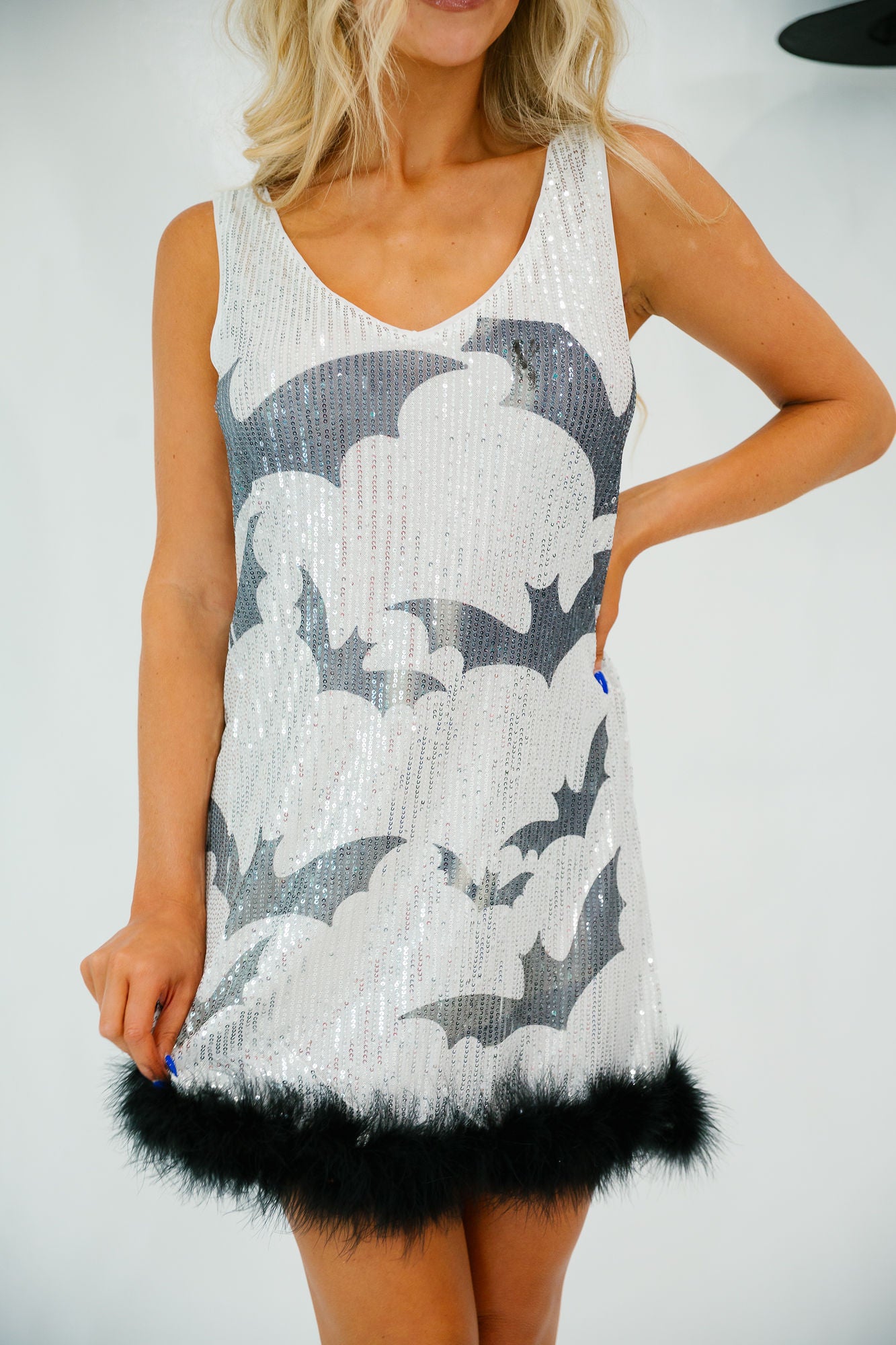 BAT QUEEN SILVER SEQUIN DRESS DRESS Judith March