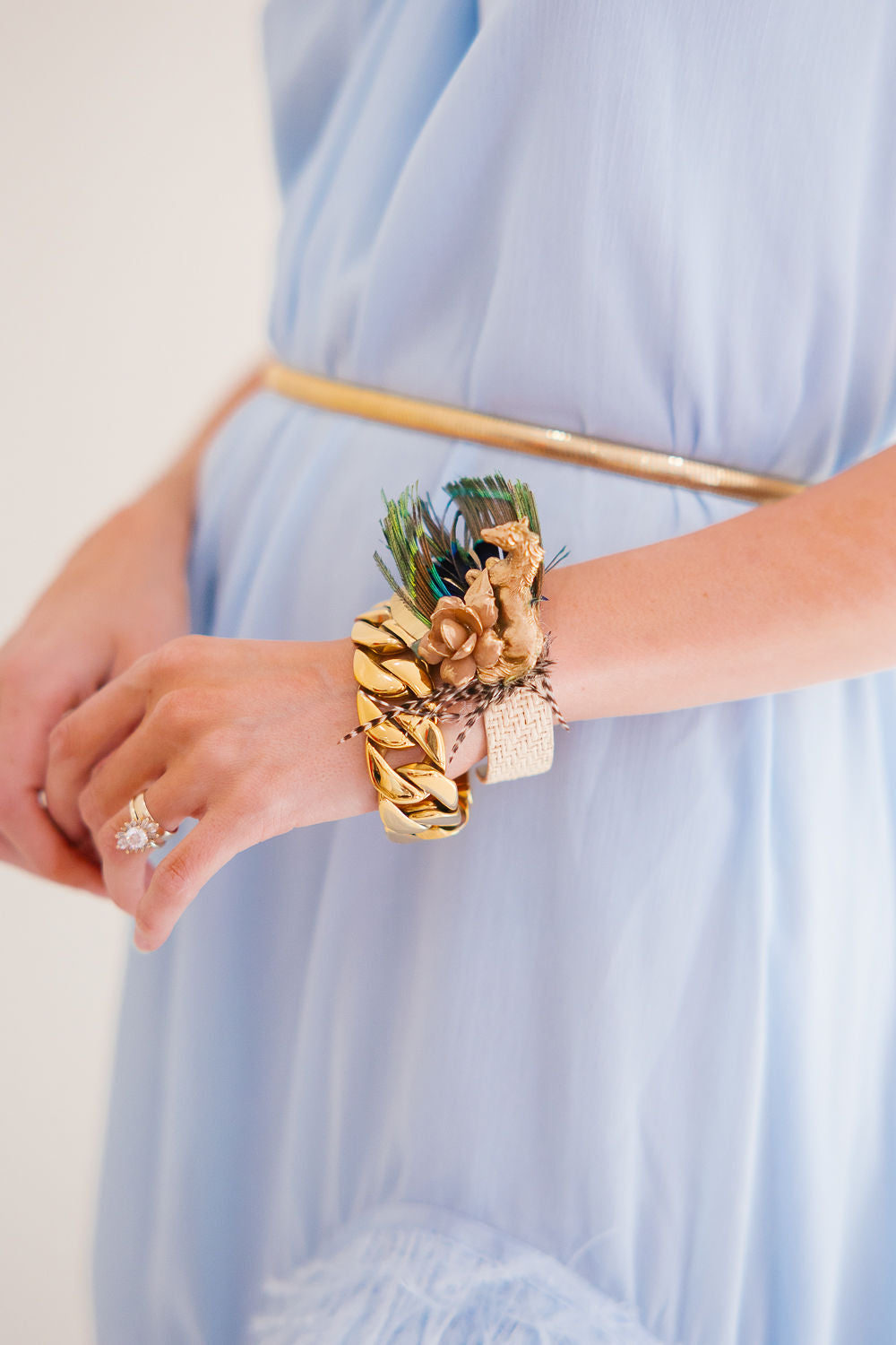 GOLDEN HORSE FLORAL BRACELET BRACELET Judith March