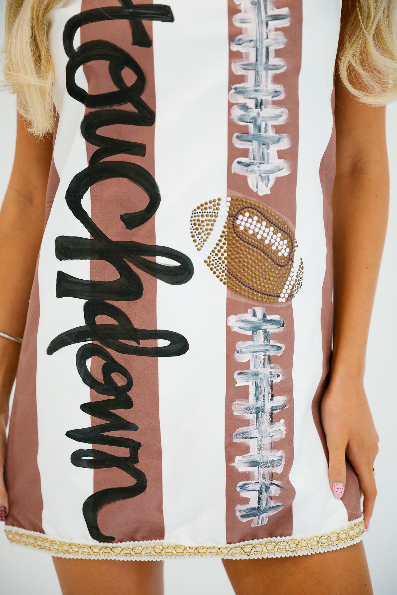 TOUCHDOWN MOCHA STRIPED DRESS (PRE-ORDER) DRESS Judith March