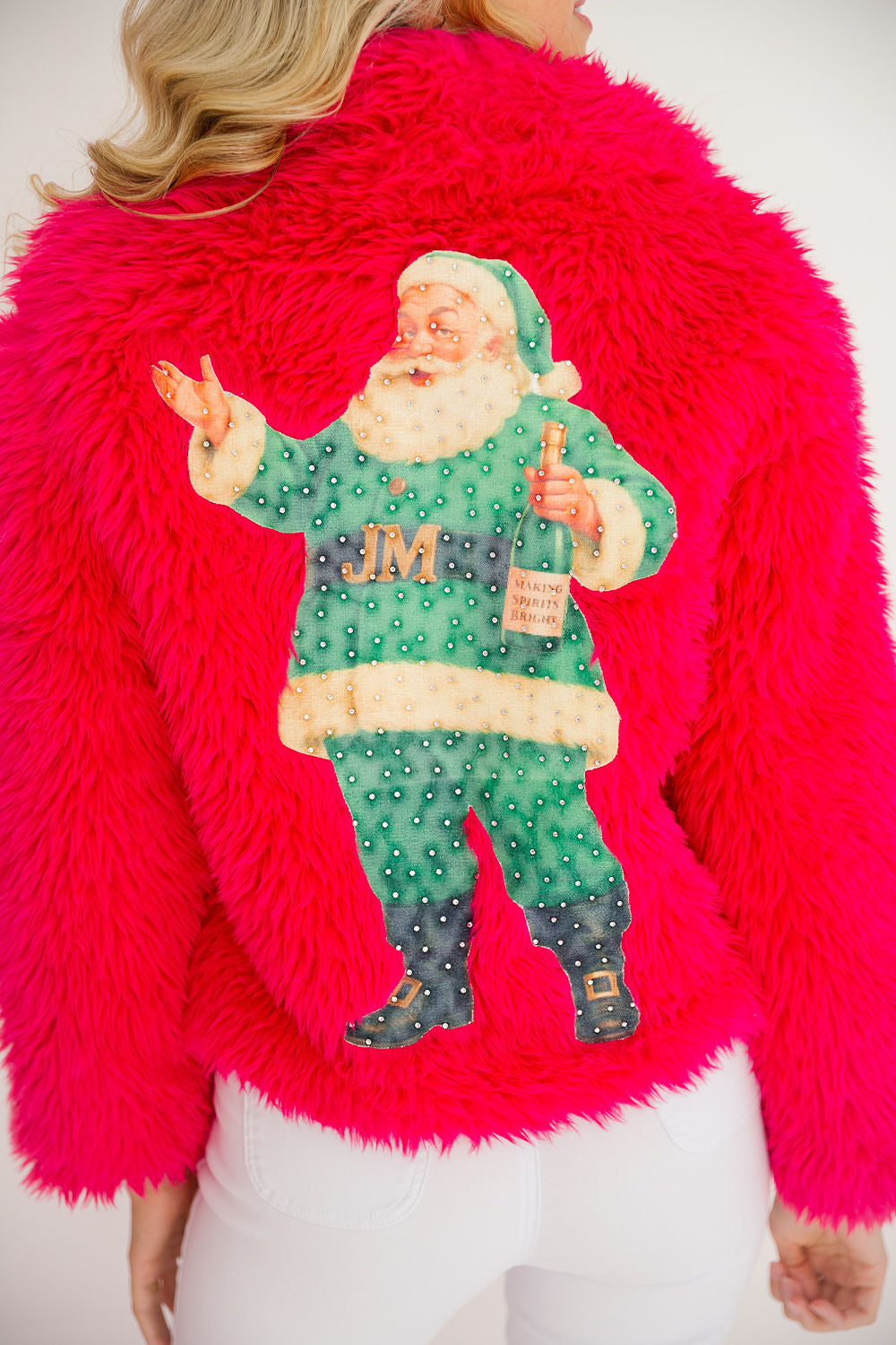 MAKING SPIRITS BRIGHT PINK FUZZY JACKET JACKET Judith March