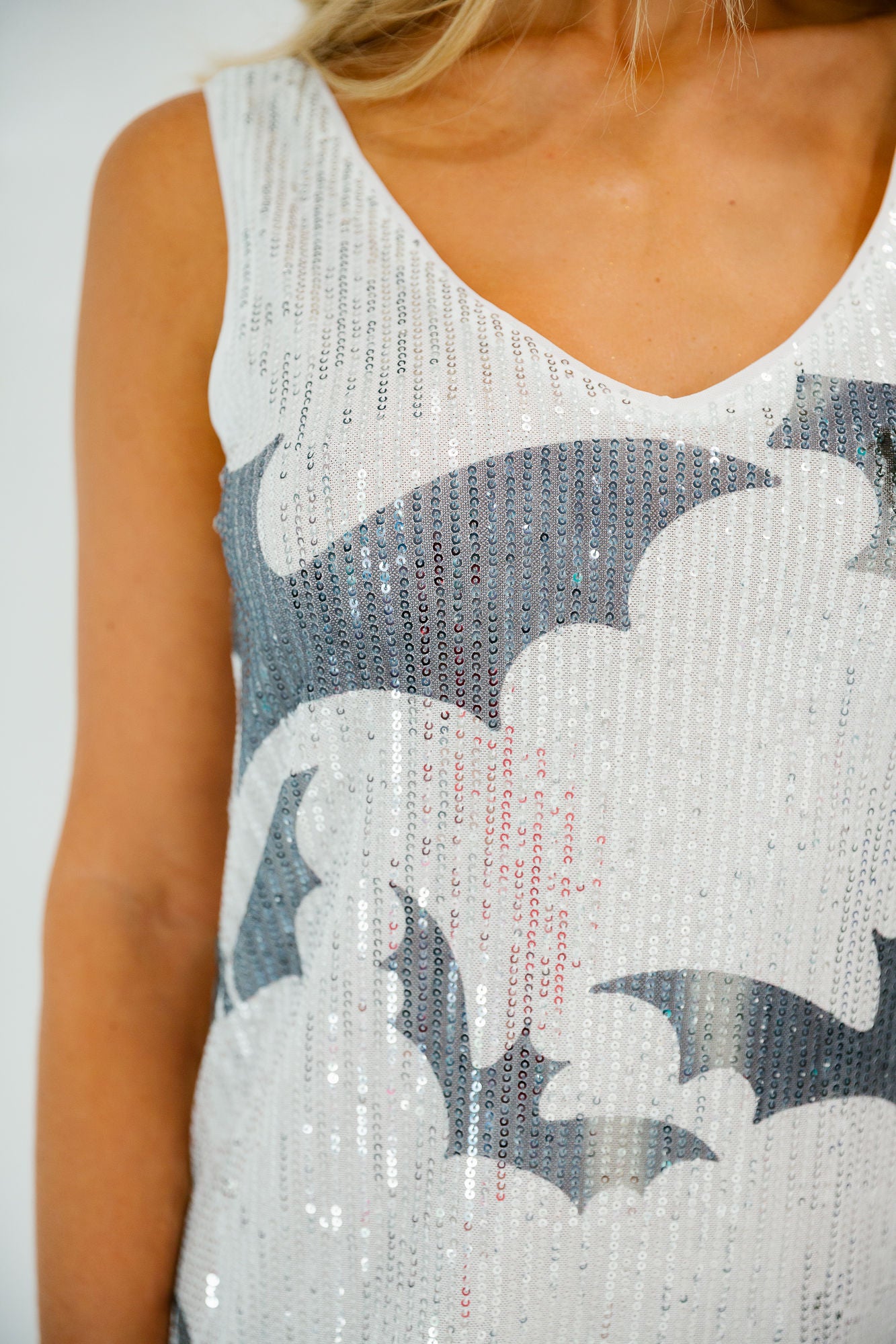 BAT QUEEN SILVER SEQUIN DRESS DRESS Judith March