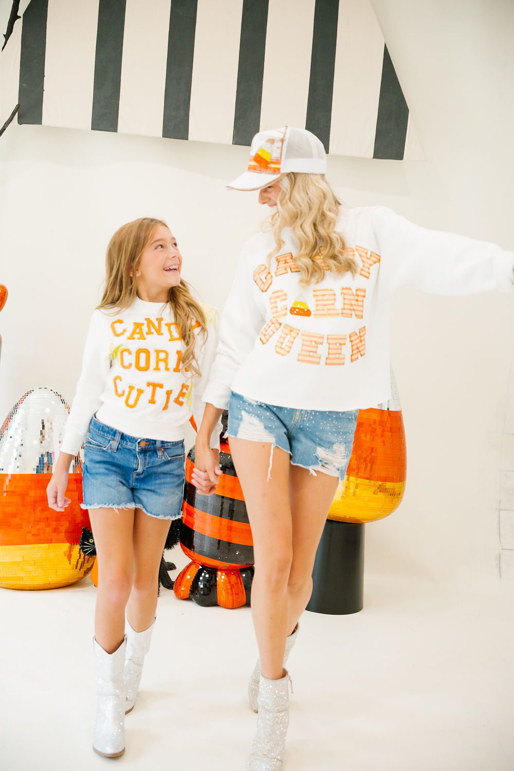 MINI KIDS CANDY CORN CUTIE WHITE PULLOVER