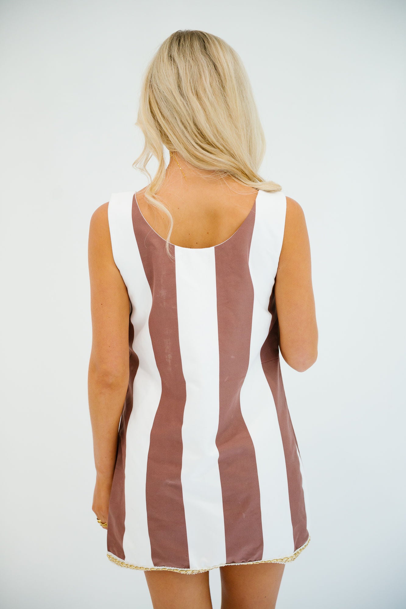 TOUCHDOWN MOCHA STRIPED DRESS (PRE-ORDER) DRESS Judith March