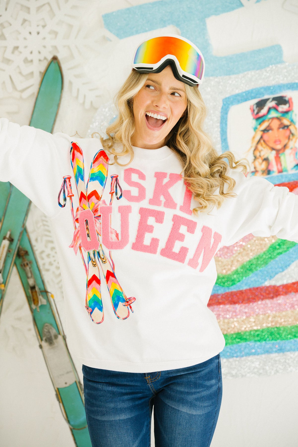 SKI QUEEN WHITE PULLOVER PULLOVER Judith March