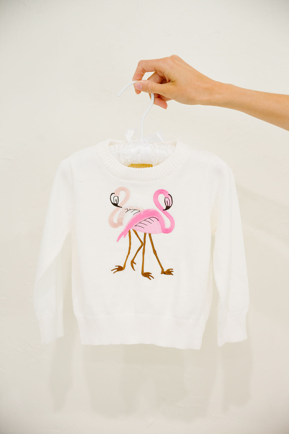 **MINI KIDS FLAMINGO WHITE SWEATER SWEATER Judith March