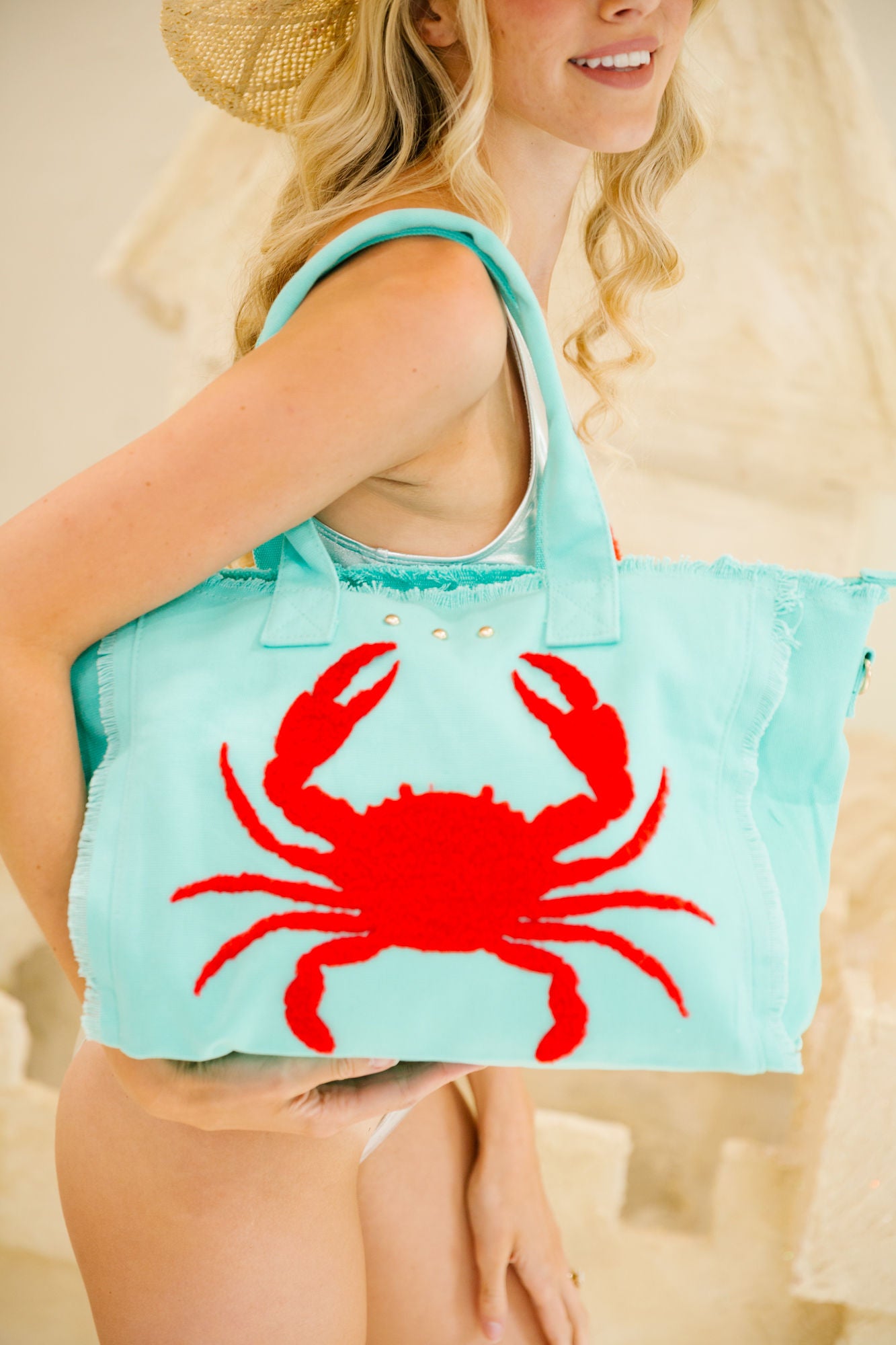 DON'T BE CRABBY BLUE TOTE