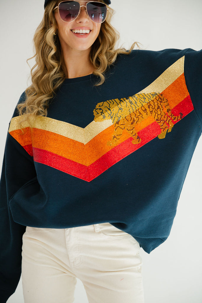 TIGER DREAMS NAVY PULLOVER PULLOVER Judith March SMALL  