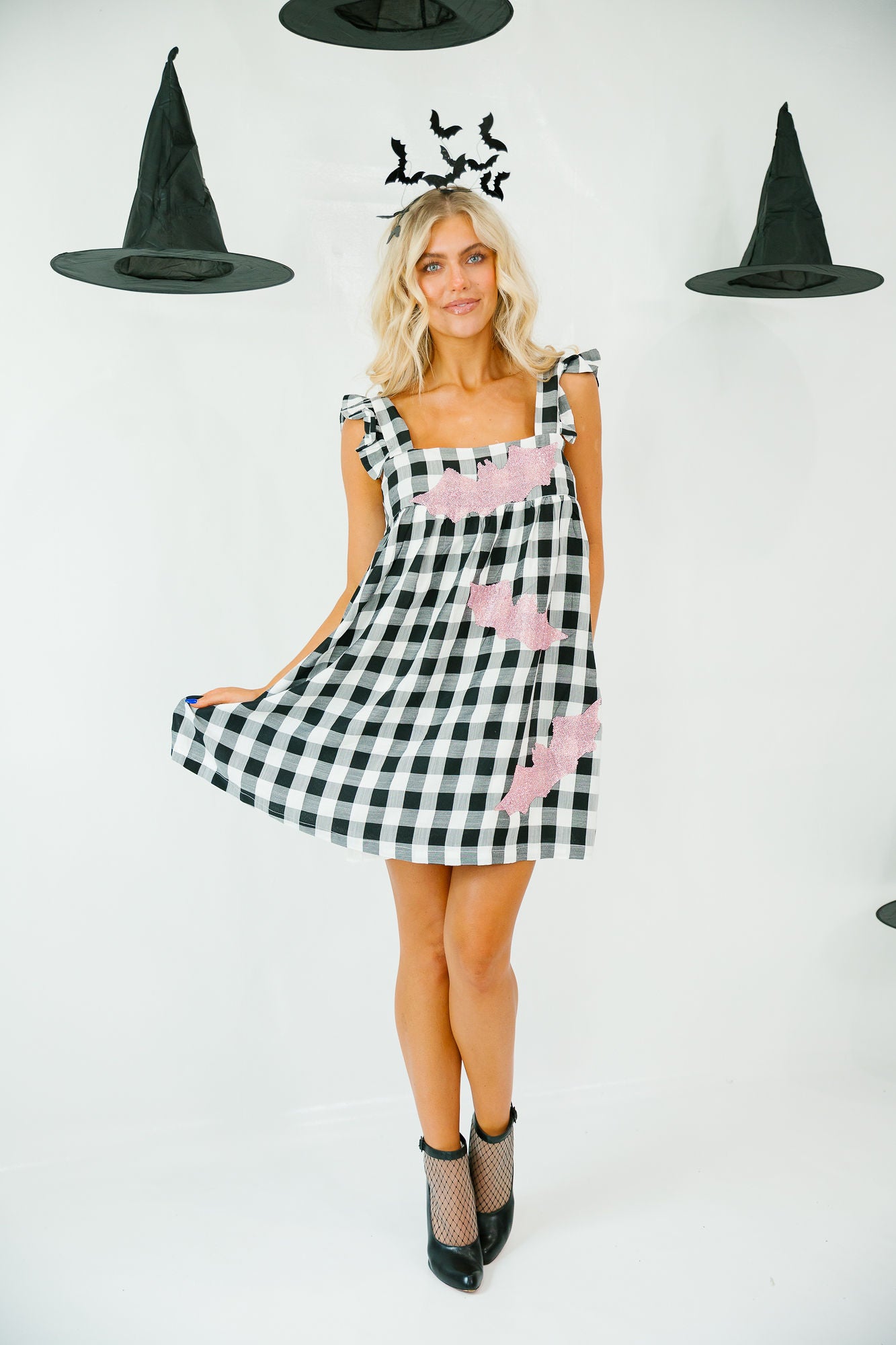 MIDNIGHT FLIGHT GINGHAM DRESS DRESS Judith March