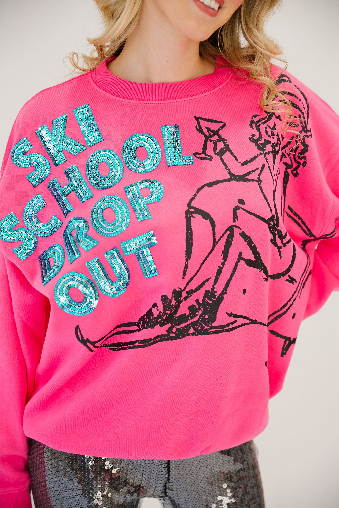 SKI SCHOOL DROP OUT PINK PULLOVER PULLOVER Judith March