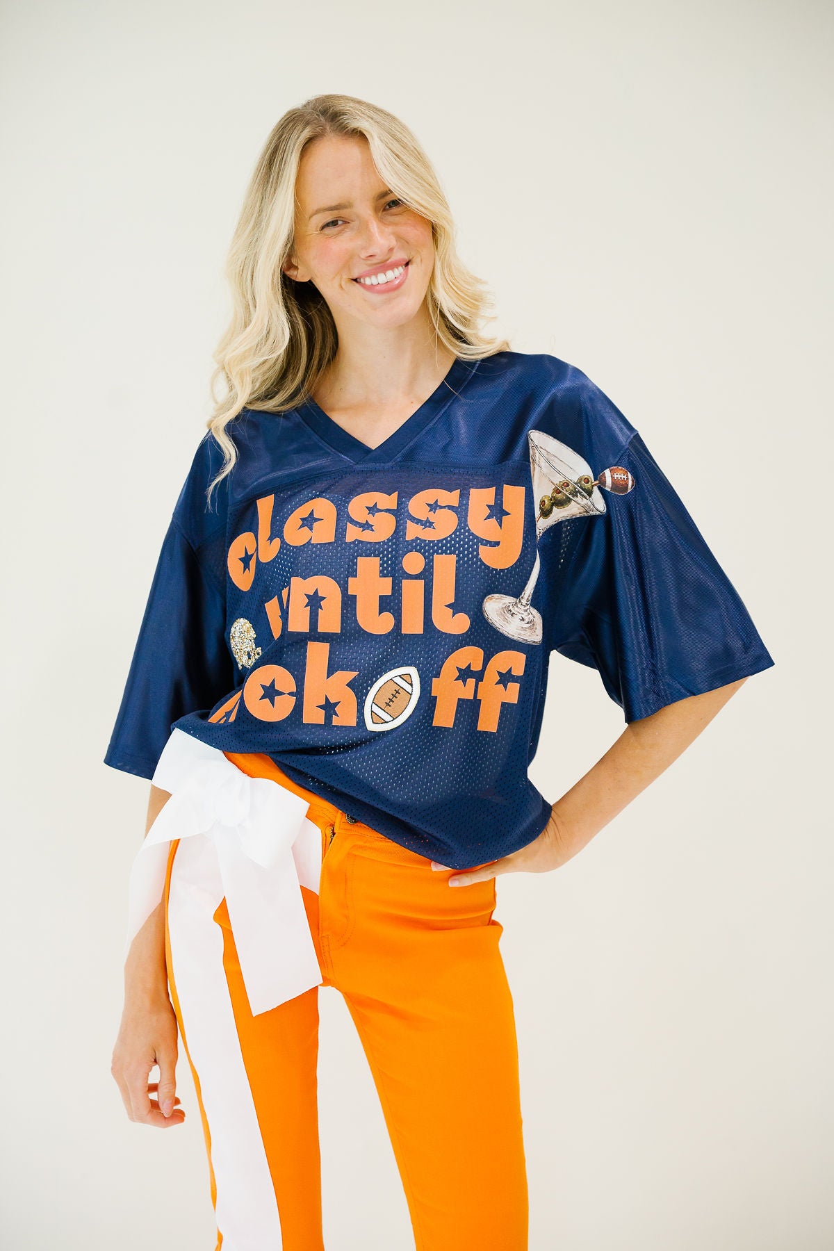 CLASSY UNTIL KICKOFF NAVY JERSEY